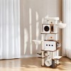 LEDREM 64.5-Inch Cat Tree Tall Cat Tower for Large Indoor, Multi-Level Cat Condo with 2 Hammocks, 4 Scratching Posts, Cat Houses, Rustic Brown - 3 of 4