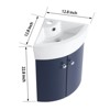 Modern Corner Bathroom Vanity Floating Wall Mounted Cabinet Set Small Bathroom Vanity With Sink, Metal Handles Door Sturdy Furniture - 2 of 4