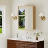 Bathroom Wall Cabinet with Mirror,Oak Wooden Storage Cabinet with Adjustable Shelves for Bathroom Organization - 2 of 4