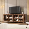 Coucheta 65 ‘’Modern TV Stand for  TV - Center with 4 Sliding Glass Doors & Storage Cabinet, Media Console Table for Living Room(Brown) - 2 of 4