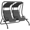Resenkos 2-Seater Swing With Canopy, Patio Garden Swing, Poolside Relaxation, Backyard Seating, Beige - 2 of 4