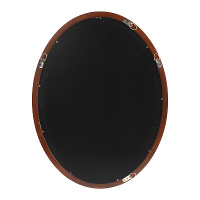 Hogan 18" x 24" Walnut Oval Wood Framed Wall Mirror