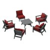 WestinTrends Avalon Outdoor 6-Piece Modular Sectional Patio Furniture Sofa Set, Gray/Red - 4 of 4