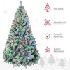 TopComfy Christmas Tree Stand Prelit Artificial Tree Snow Flocked Branches for Holiday Decor, Green, 54.8"*54.8"*88.5" - 4 of 4