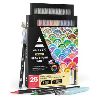 EverBlend Ultra Art Markers, Brush Nib, Bright Colors - Set of 12 - Arteza