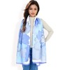 Anna-Kaci Women's Elegant Floral Satin Scarf with Vibrant Blue and Lavender Tones for Chic and Versatile Styling - 2 of 4