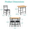 Best Choice Products 3-Piece Modern Dining Set, Square Table & Chairs Set w/ Steel Frame, Built-In Storage Rack - 2 of 4