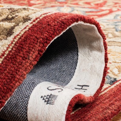 Handmade Multicolor Floral Wool Rectangular Area Rug