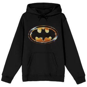 DC Comic Book Batman Logo Men's Black Graphic Print Hooded Sweatshirt - 1 of 1