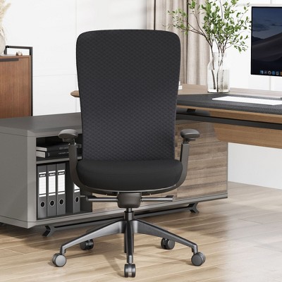 COLAMY Ergonomic Office Desk Chair,High Back Office Chair with Mesh Back and Adjustable Lumbar Support, Grey