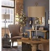 Uttermost Ferro Cast Iron Table Lamp – 34.75" Aged Rust Bronze Finish, Hammered Iron, Linen Drum Shade - 2 of 4