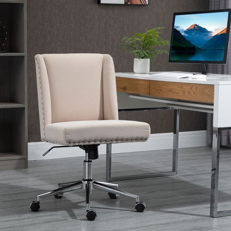 Vinsetto Ergonomic Mid Back Computer Office Chair, Task Desk 360° Swivel Rocking Chair w/ Adjustable Height, 3 of 7
