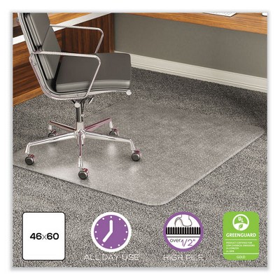 Deflecto Execumat All Day Use Chair Mat For High Pile Carpet, 46 X 60 ...