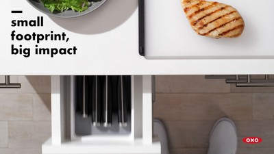 Gray Compact In-Drawer Knife Organizer with Non-Slip Feet