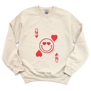 S.W.Smiley Queen of Hearts Distressed - Women's Graphic Sweatshirt - 1 of 4