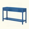 KIGFTSOD Ash Veneer Modern Style Console Table with Drawer and Shelf, Striped Design for Entryway, Corridor, Foyer, Living Room, Study - 4 of 4