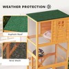 Skyzone 74" Weatherproof Wooden Outdoor Cat Enclosure with Perches, Wheels & Lockable Doors, Orange - 4 of 4