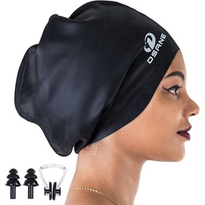 DSANE Extra Large Swimming Cap for Women and Men,Special Design Swim Cap for Very Long Thick Curly Hair&Dreadlocks Weaves Braids Afros Silicone - 1 of 1