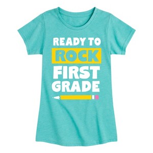 Girls' - Instant Message - Ready to Rock First Grade Fitted Short Sleeve Graphic T-Shirt - 1 of 4