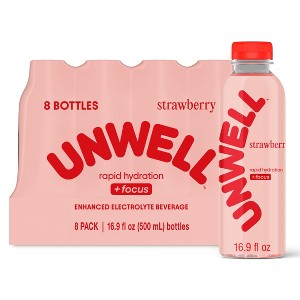 Unwell Hydrate+Focus Multipack Strawberry Sports Drink - 8pk/16.9 fl oz Bottles - 1 of 4