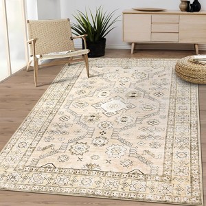 Washable Area Rug, Soft Large Living Room Rug Indoor Floor Carpet, Non Slip Low Pile Area Rug for Dining Room Bedroom - 1 of 4