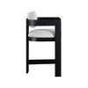 Meridian Furniture,Sacha Grey Linen Textured Fabric Stool - 4 of 4