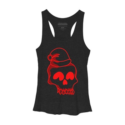 Women's Design By Humans Christmas love skull By Genthebunny Racerback Tank Top