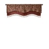 Jacquard Window Rod Pocket Valance With Beads Burgundy 50x18in - 4 of 4