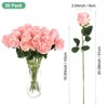 Unique Bargains Plastic Durable Realistic Bendable Artificial Roses Flowers with Long Stem 20 In 20 Pcs - 3 of 4