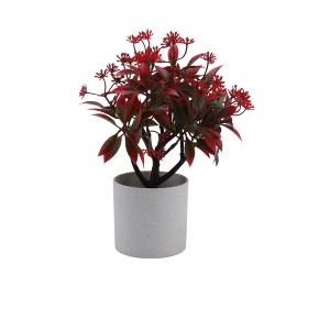 Unique Bargains Artificial Plants Coin Chrysanthemum with Cylinder Vase Plastic 3.15"x3.15"x9.45" 1 Pc - 1 of 4