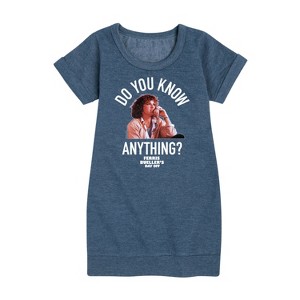 - Ferris Bueller's Day Off - Do You Know Anything Graphic Short Sleeve Fleece Dress - 1 of 4