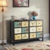 6-Drawer Dresser for Bedroom, Rustic Farmhouse Wood Chest with Metal Handles, Retro Floral Pattern Drawers for Living Room or Entryway - 2 of 4
