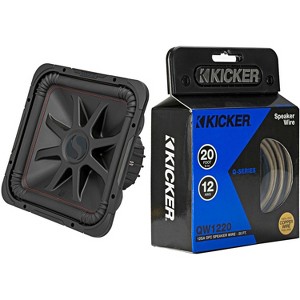 Kicker 45L7R154 L7R 15-Inch (38cm) Subwoofer, Dual Voice Coil, 4-Ohm & 46QW1220 12AWG 20ft Speaker Wire - 1 of 4