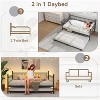 Twin Size Metal Daybed with Trundle, Sofa Bed Frame with Steel Slat Suppor, Twin Trundle Bed for Small Spaces, Bedroom, Apartment - 4 of 4