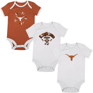 NCAA Texas Longhorns Infant Boys' 3pk Bodysuit - 1 of 4