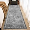 Coolmee Washable Rug for Living Room Boho Floral Non Slip Throw Rugs Large Bedroom Rug Low Pile Soft Stain Resistant CarpetGray - 3 of 4