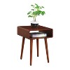 HomeStock Napa End Table with Open Shelf, Mid Century Modern Side Table with Curved Edges, Tapered Legs and Spacious Surface Top - 2 of 4