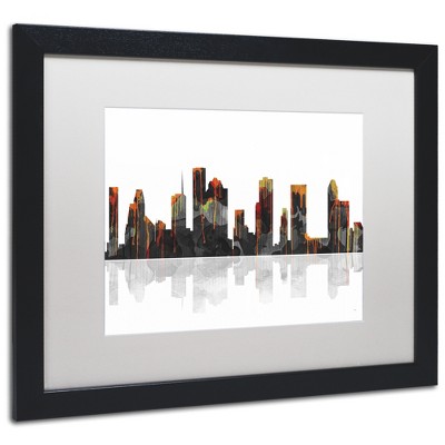 Trademark Fine Art -Marlene Watson 'Houston Texas Skyline' Matted Framed Art
