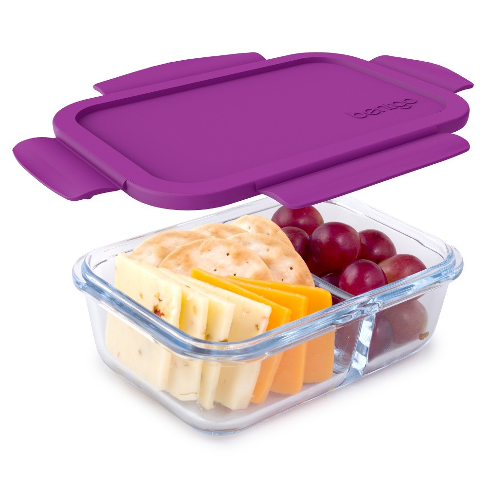Photos - Food Container Bentgo 14.2oz Glass Snack Container with Plastic Lid - Purple