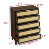 XIYUYEU 5 Drawer Dresser for Bedroom,Modern Rattan Drawers with Metal Pulls,Dressers for Kids Room,Living Room,Entry and Hallway,Brown - 3 of 4