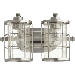 Quorum Lighting Ellis Glass Satin Nickel 2-Light Wall Sconce - 1 of 1