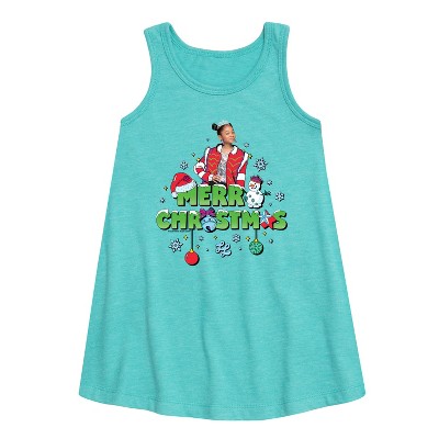 Nickelodeon Merry Christmas Laylay Icons Graphic Sleeveless Aline Dress - Turquoise - 4T