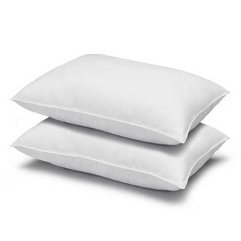 Basics Down Alternative Pillows, Soft Density For Stomach and Back  Sleepers, Standard, Pack of 2, White, 26 in L x 20 in W