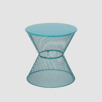 Nevada Iron Modern Side Table - Matte Teal - Christopher Knight Home