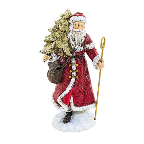 Roman 9.5 Inch Santa With Gold Tree Woodland Delivery Gifts Santa ...