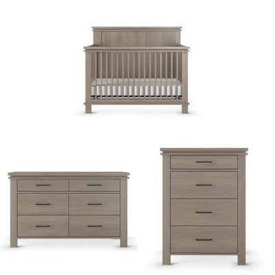 Child Craft Denman Crib, Dresser and Chest Nursery Set, 3-Piece, Includes 4-in-1 Convertible Crib, Dresser and Chest