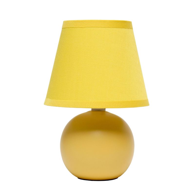 8.66" Petite Ceramic Orb Base Bedside Table Desk Lamp with Matching Tapered Drum Fabric Shade - Creekwood Home, 1 of 10
