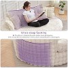 83 inch Oversized Round Sofa, Soft Cushion Sofa Bed with 6 Pillows, Round Chaise Lounge Chair for Bedroom, Livingroom, Gray - 2 of 4
