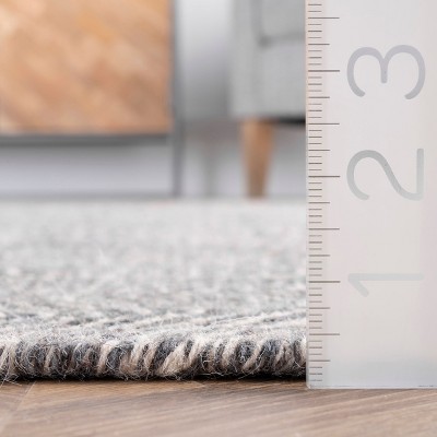 Gray Geometric Tufted Wool 10' x 14' Area Rug