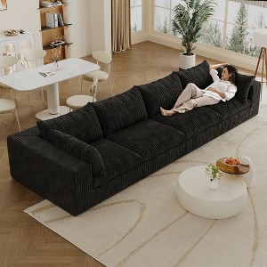Whisen Cloud Sofa, Corduroy Fabric, Deep Seat Couche - 1 of 4